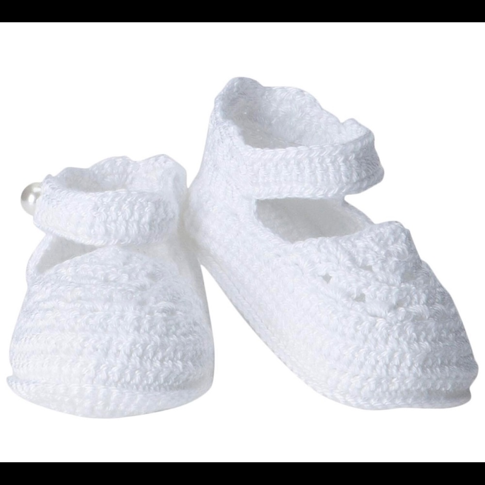 2 pairs of baby girl hand crochet booties